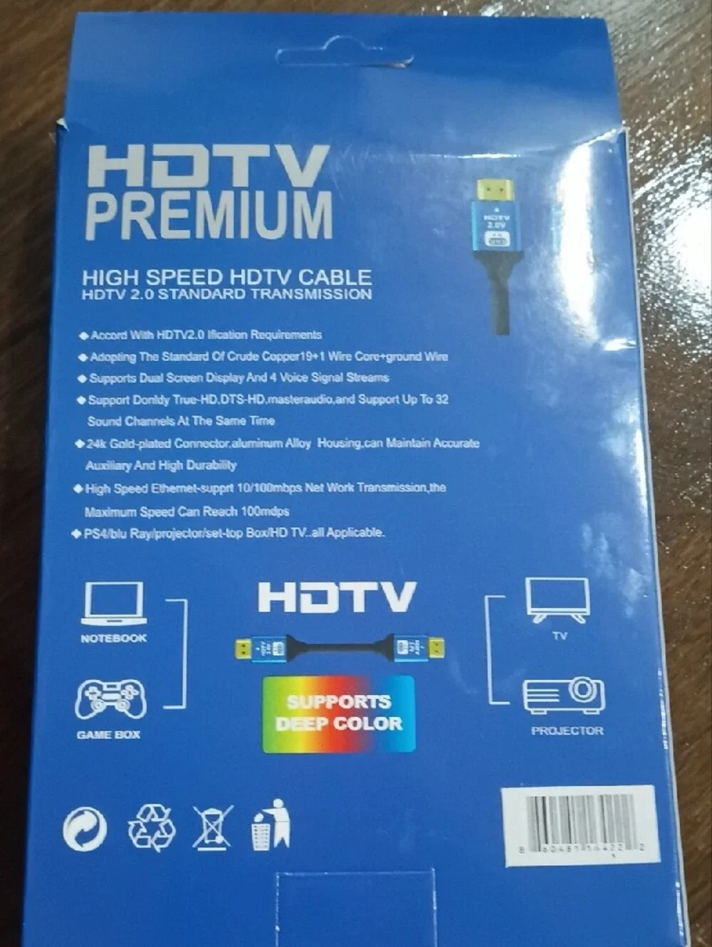 HDTV Premium 4K High-Speed HDMI Cable - Black/Blue